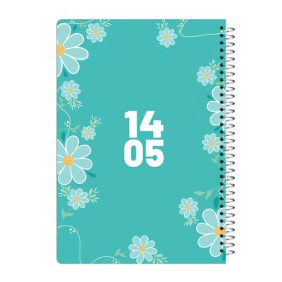 سالنامه سال 1405 مذل فانتزی طرح گل فیروزه ای کد sr12