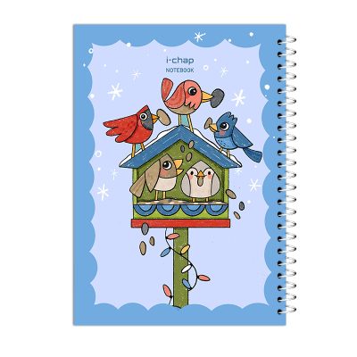 دفتر مشق 80 برگ جلد سخت پرنده کیوت کد 343