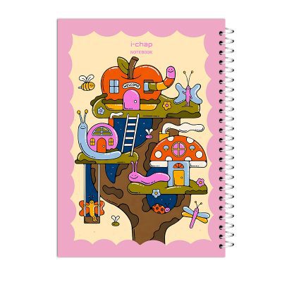 دفتر مشق 80 برگ جلد سخت خانه درختی کد 344