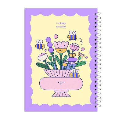 دفتر مشق 80 برگ جلد سخت گلدون کیوت کد 345