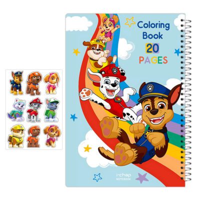 دفتر رنگ آمیزی ۲۰ برگ مدل سگ های نگهبان کد 111 به همراه برچسب هدیه