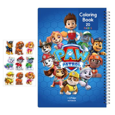 دفتر رنگ آمیزی ۲۰ برگ مدل سگ های نگهبان کد 112 به همراه برچسب هدیه