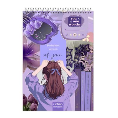 دفتر شطرنجی 100 برگ مدل بنفشه